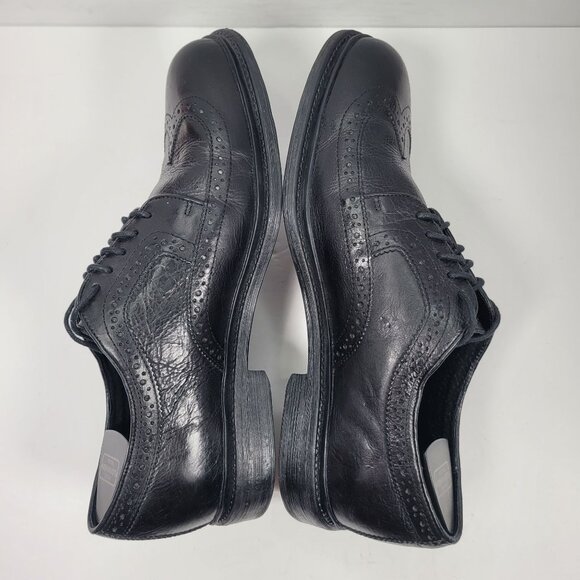 Aston Grey Men's Black Leather Wingtip Oxford Dress Shoes Size 10.5 - Picture 6 of 8